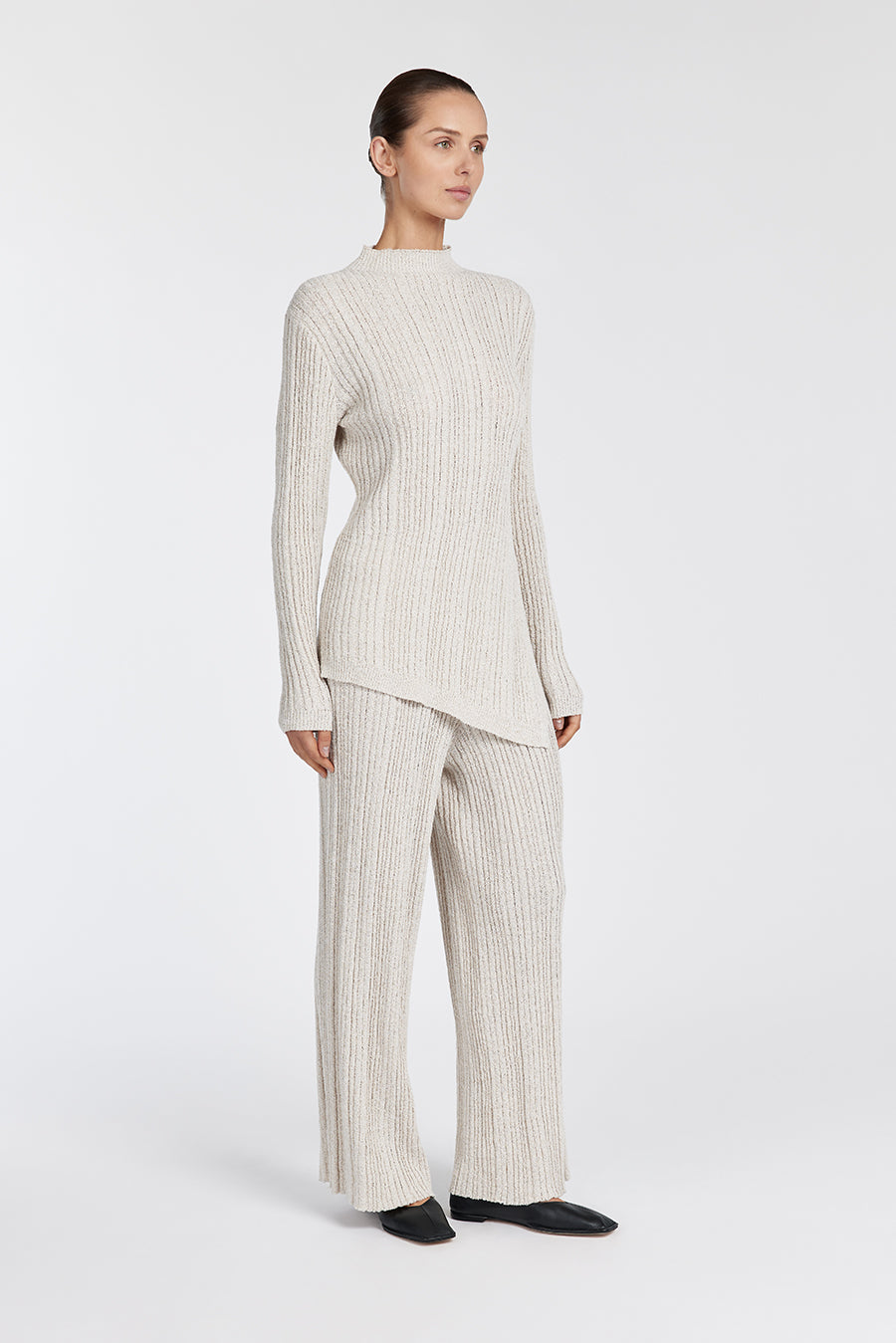 GRACE STONE ASYM LS KNIT TOP | Dissh