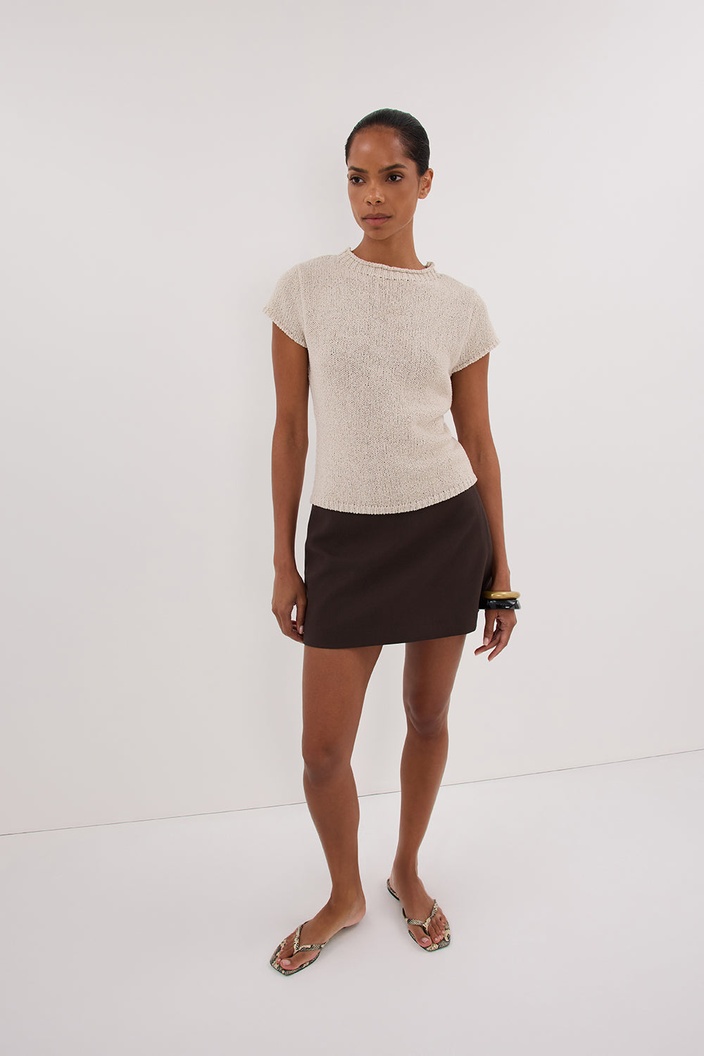 LEO CHALK KNIT TOP