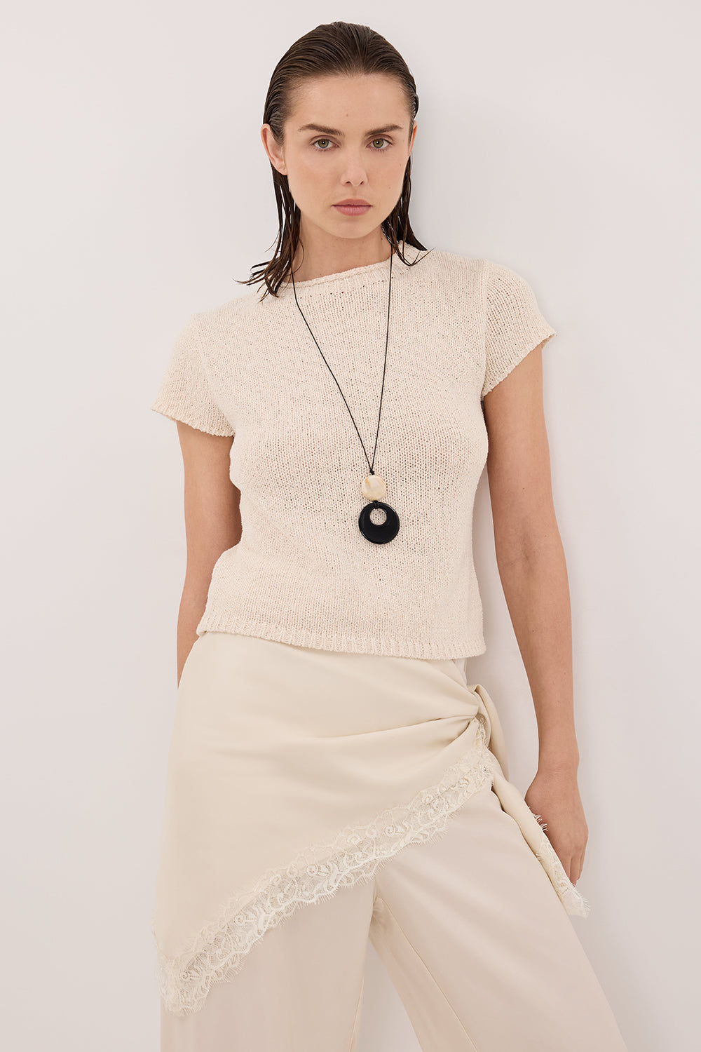 LEO SANDSTONE KNIT TOP