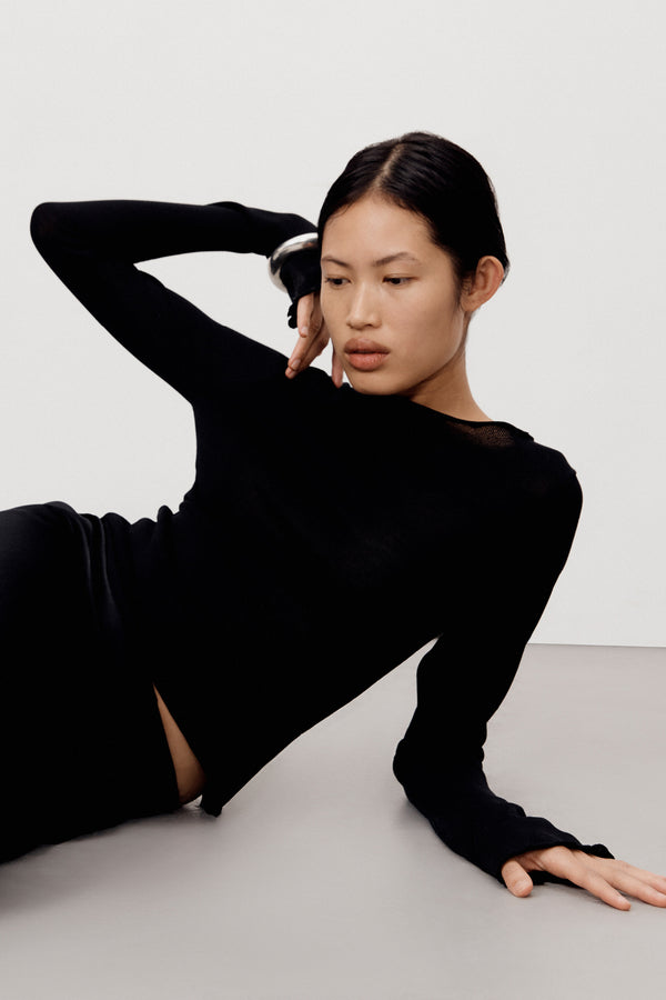 NICO BLACK MERINO KNIT TOP