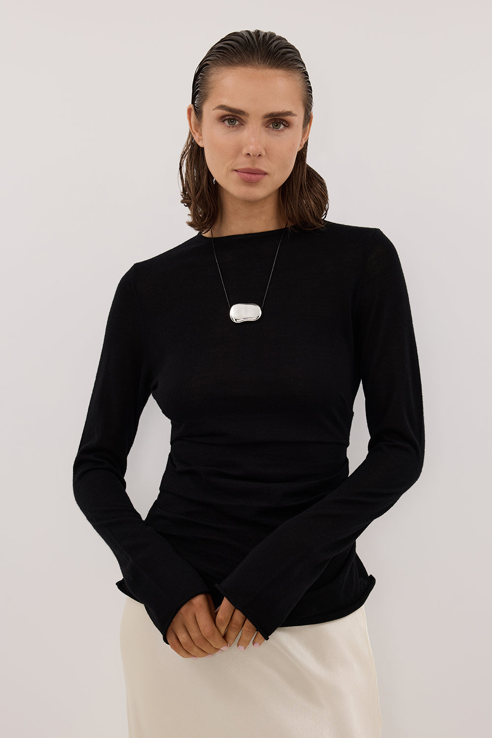 NICO BLACK MERINO KNIT TOP