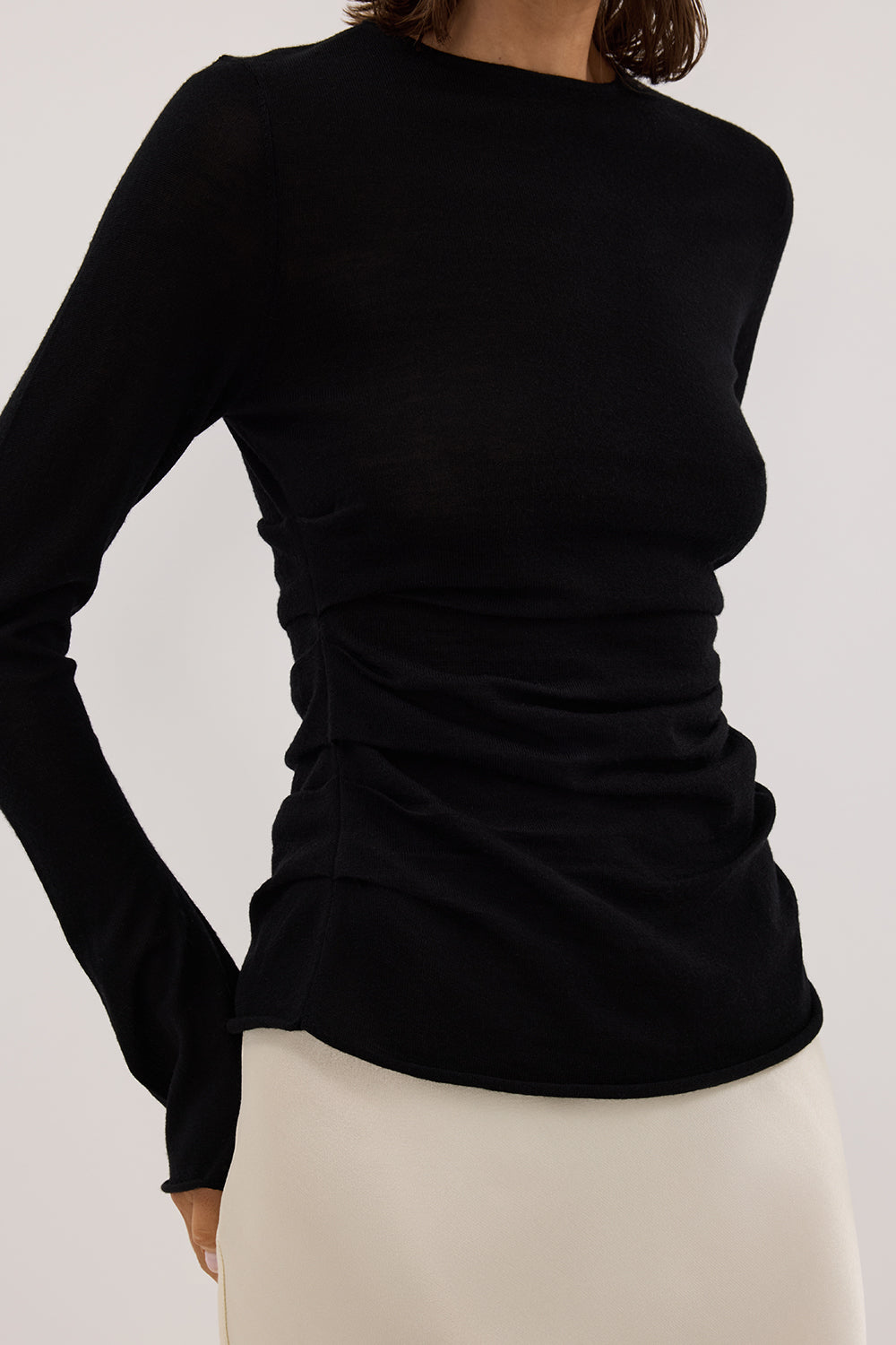 NICO BLACK MERINO KNIT TOP
