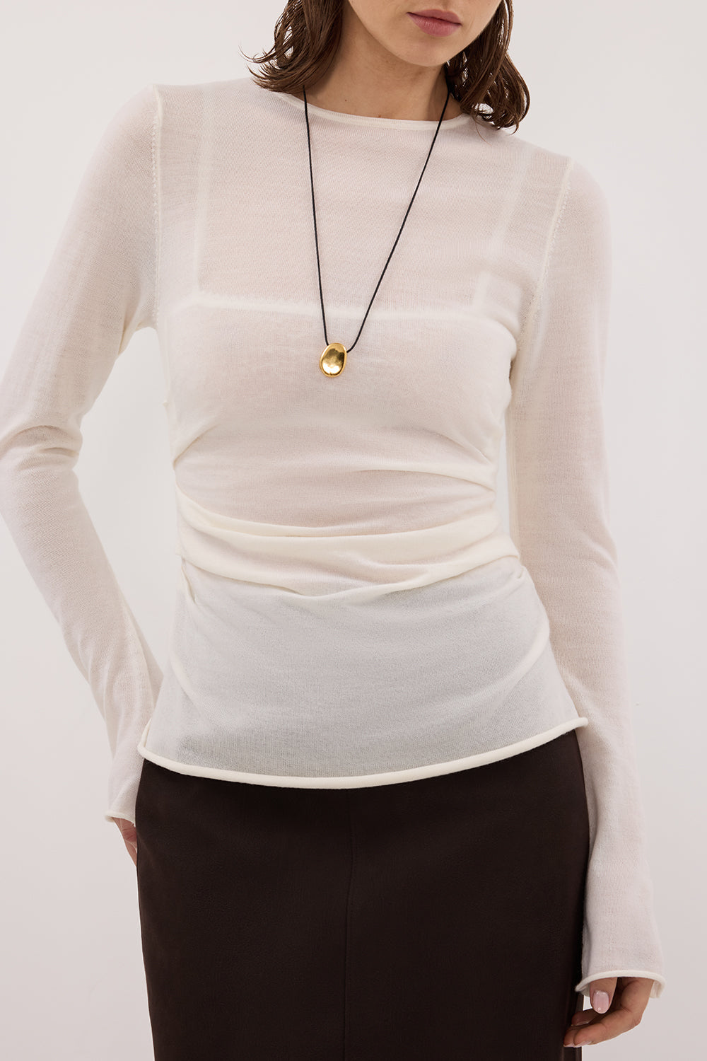 NICO OFF WHITE MERINO KNIT TOP