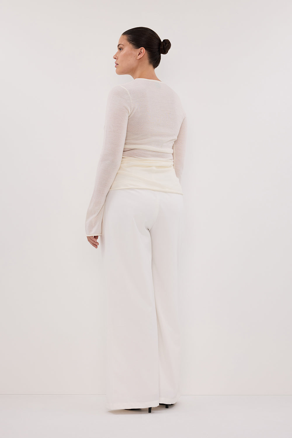 NICO OFF WHITE MERINO KNIT TOP