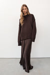 ROY CHOC LONGLINE KNIT JUMPER