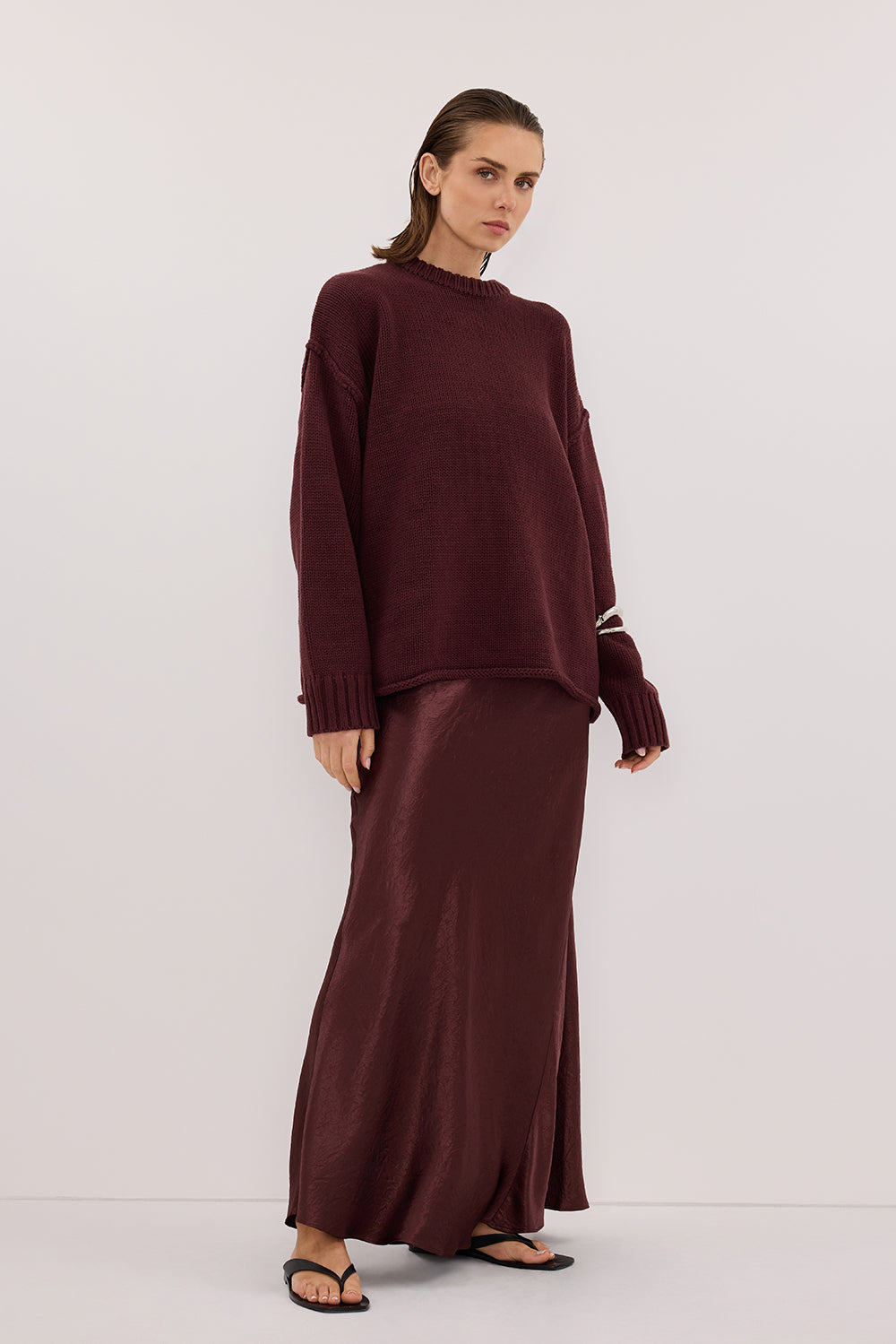 ROY WALNUT OVERSIZED LONGLINE KNIT JUMPER