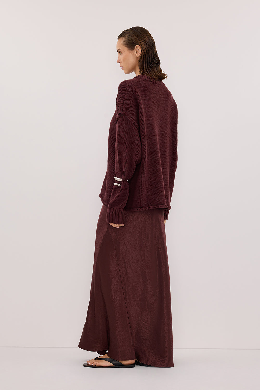 ROY WALNUT OVERSIZED LONGLINE KNIT JUMPER