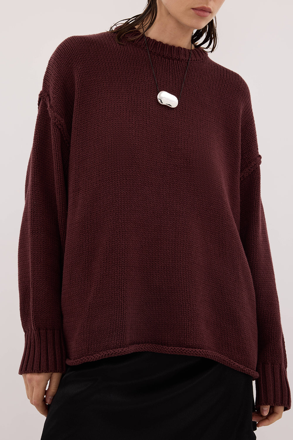 ROY WALNUT OVERSIZED LONGLINE KNIT JUMPER