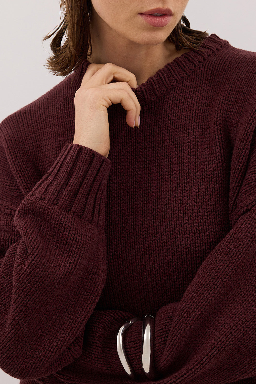 ROY WALNUT OVERSIZED LONGLINE KNIT JUMPER