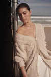 MARA CHALK CABLE KNIT CARDIGAN