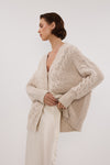 MARA CHALK CABLE KNIT CARDIGAN