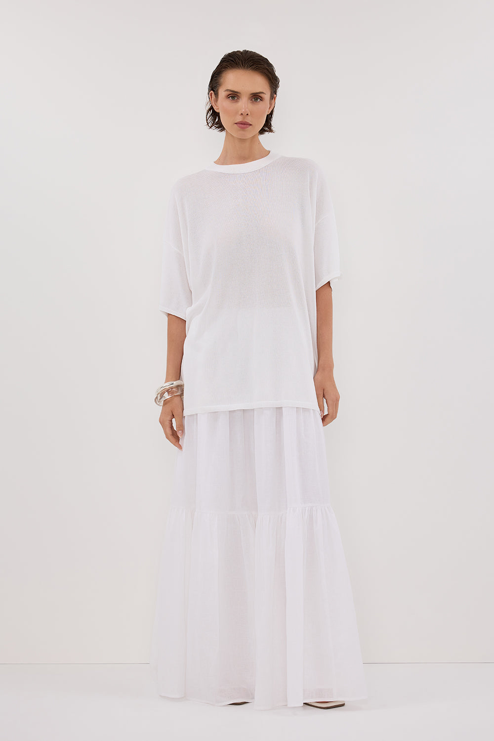 JACKI IVORY OVERSIZED KNIT TEE