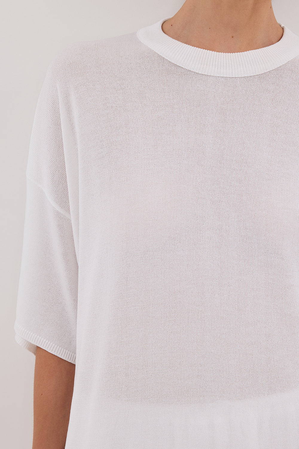 JACKI IVORY OVERSIZED KNIT TEE