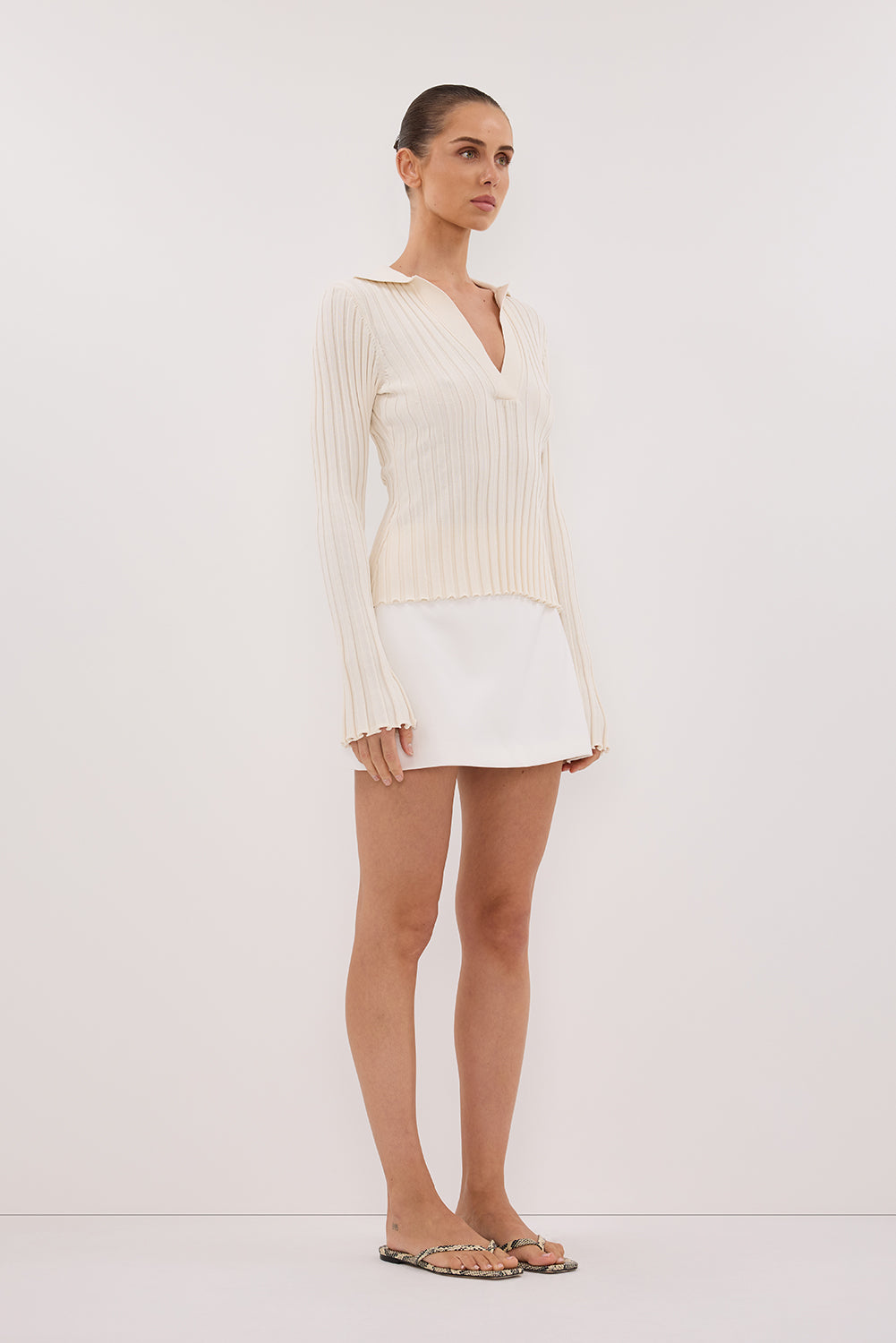 HAL PLASTER LONG SLEEVE KNIT TOP