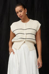 KATE CREAM STRIPE KNIT VEST