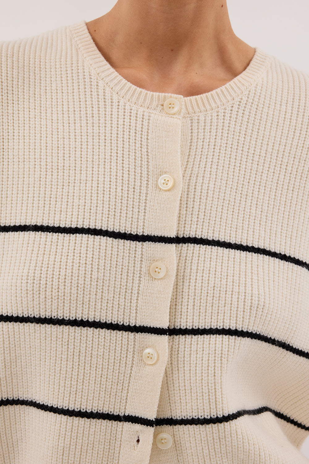 KATE CREAM STRIPE KNIT VEST