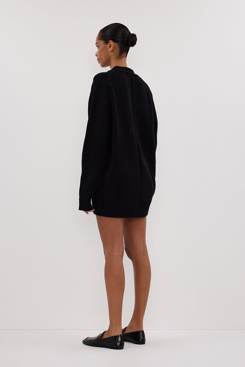 ZOE BLACK LONGLINE CARDIGAN