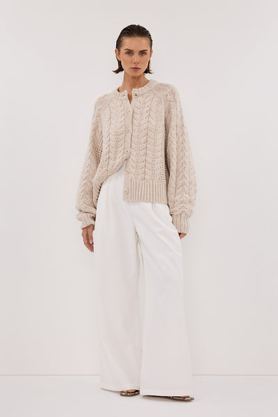 TOM CHALK CABLE KNIT CARDIGAN – DISSH