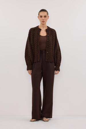 TOM CHOC CABLE KNIT CARDIGAN