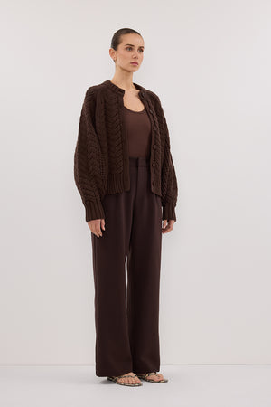 TOM CHOC CABLE KNIT CARDIGAN