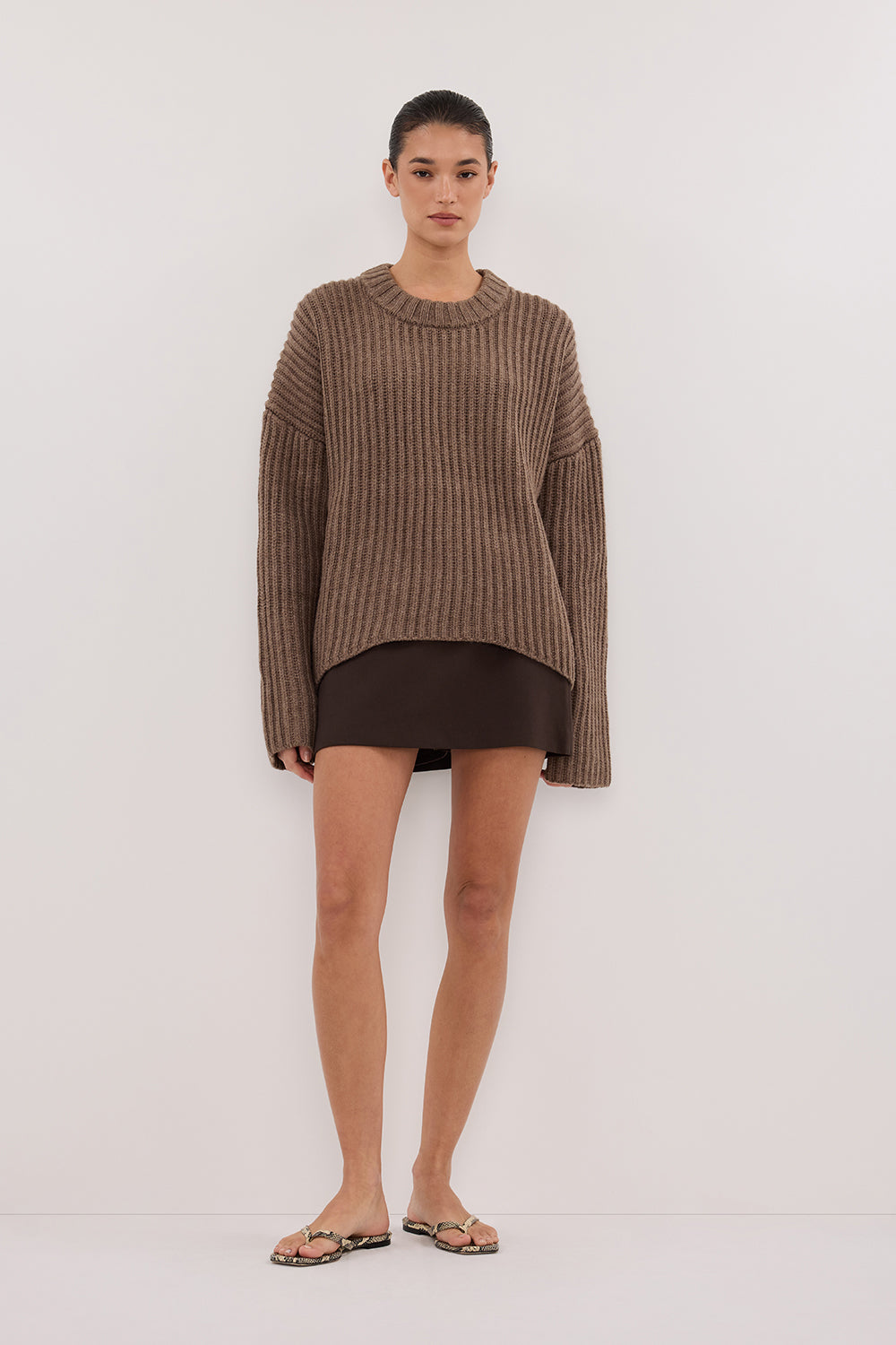 MARLEY CHOC MARLE KNIT JUMPER