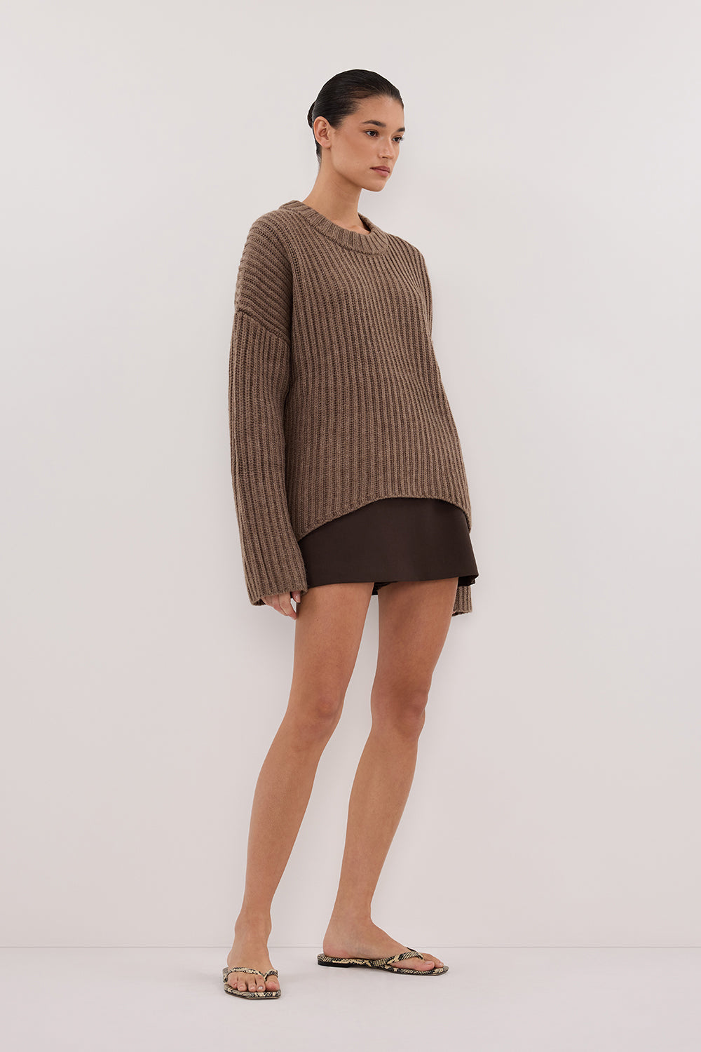 MARLEY CHOC MARLE KNIT JUMPER