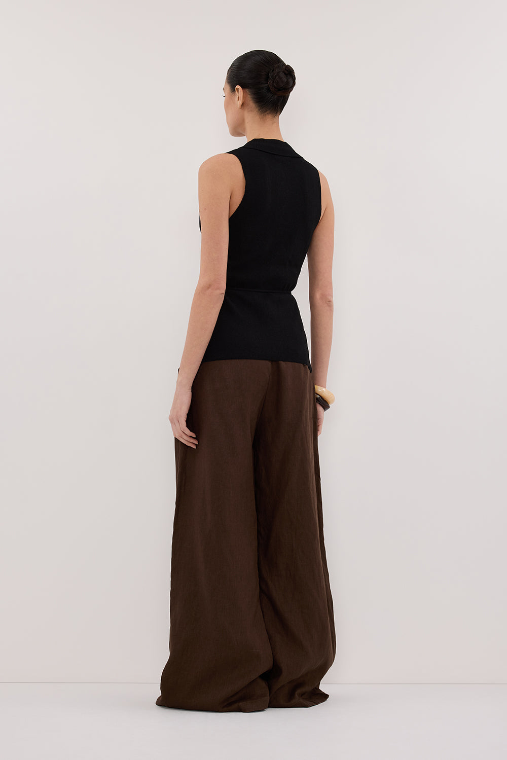 PAULA BLACK WRAP KNIT TOP