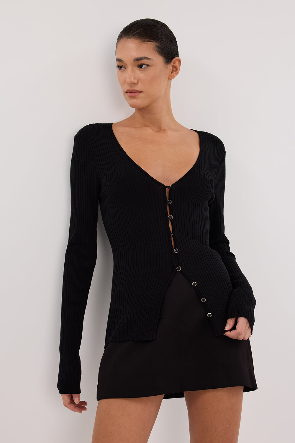BLAIR BLACK LONG SLEEVE KNIT TOP