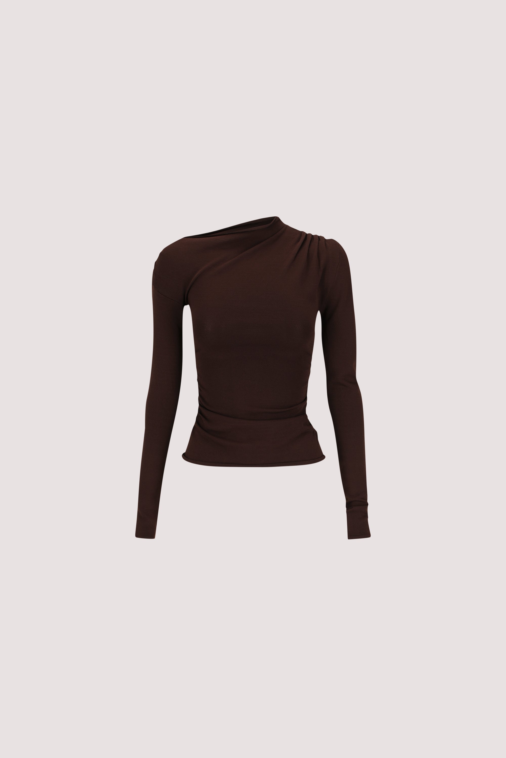 ARIEL CHOC LONG SLEEVE KNIT TOP – DISSH