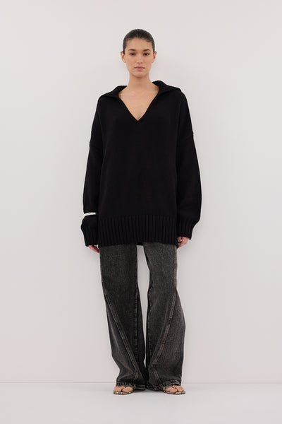 Aude wearing FRANKIE BLACK SAILOR JUMPER