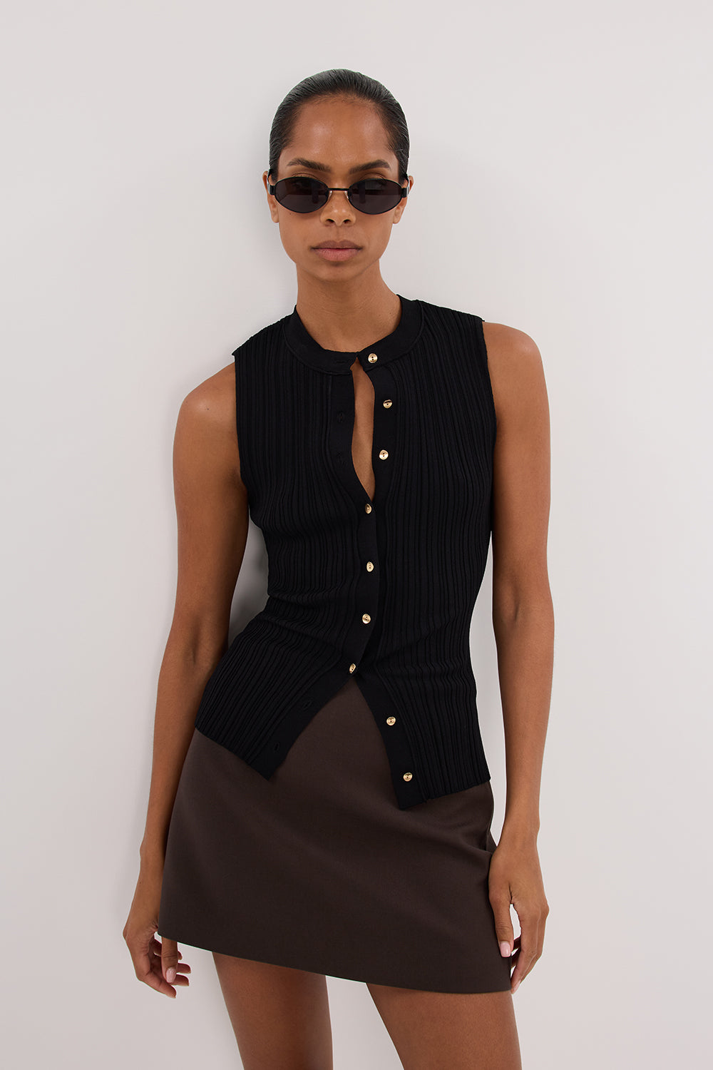 JASMINE BLACK KNIT TOP – DISSH