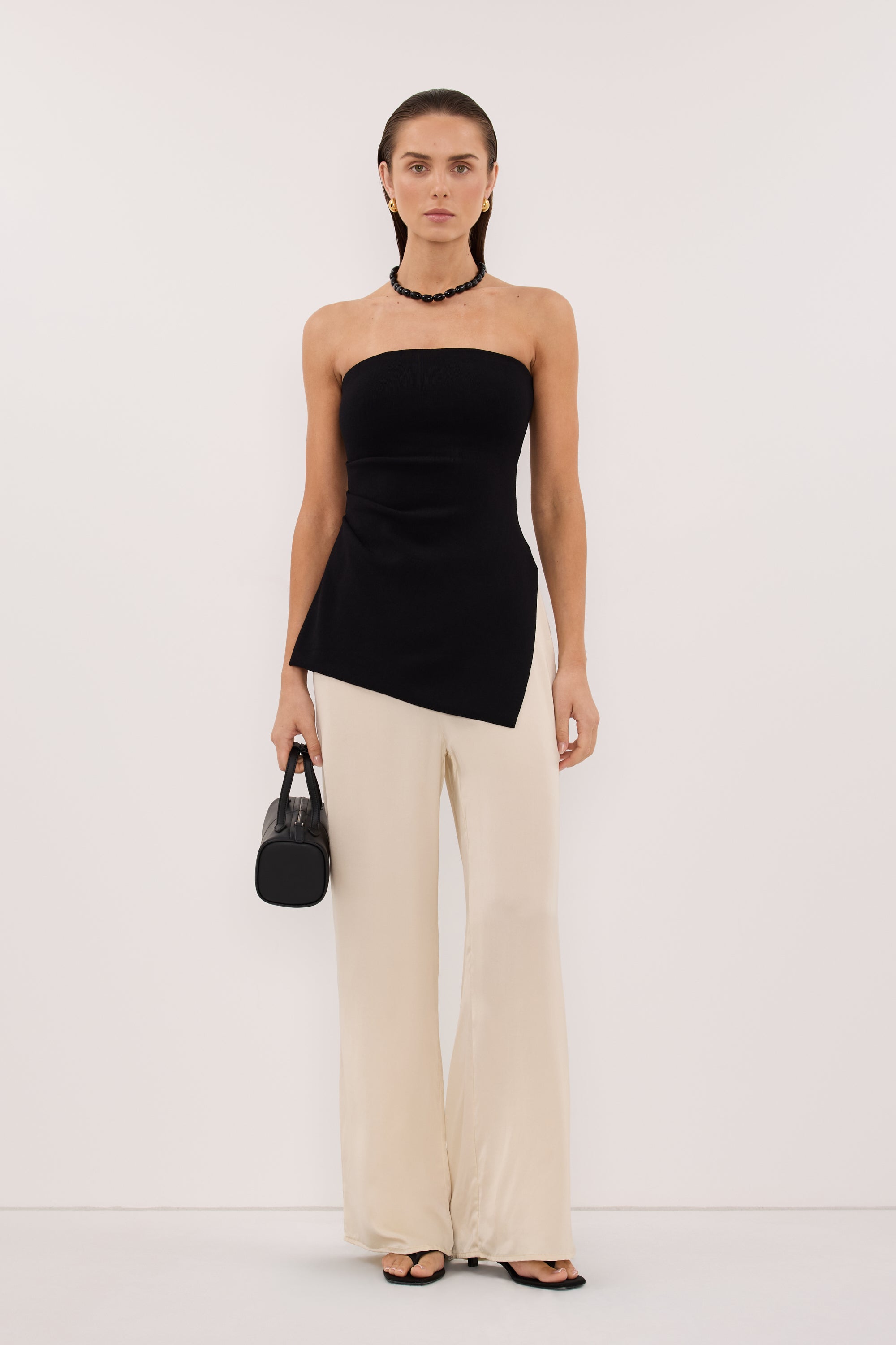 LUKE BLACK LONGLINE BANDEAU TOP