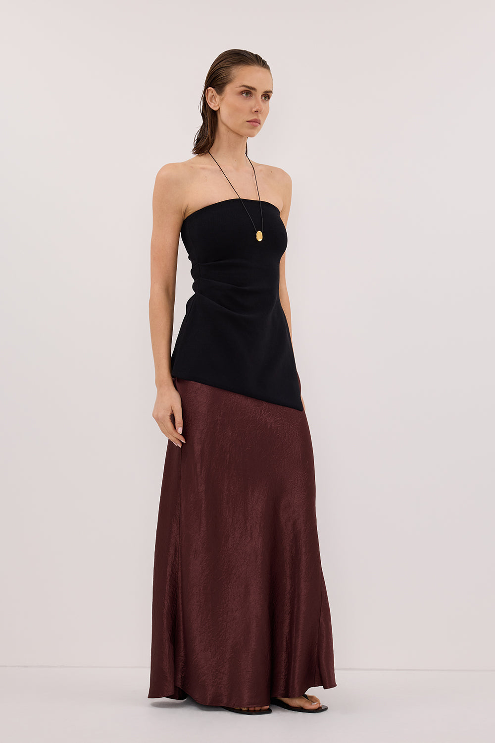 LUKE BLACK LONGLINE BANDEAU TOP