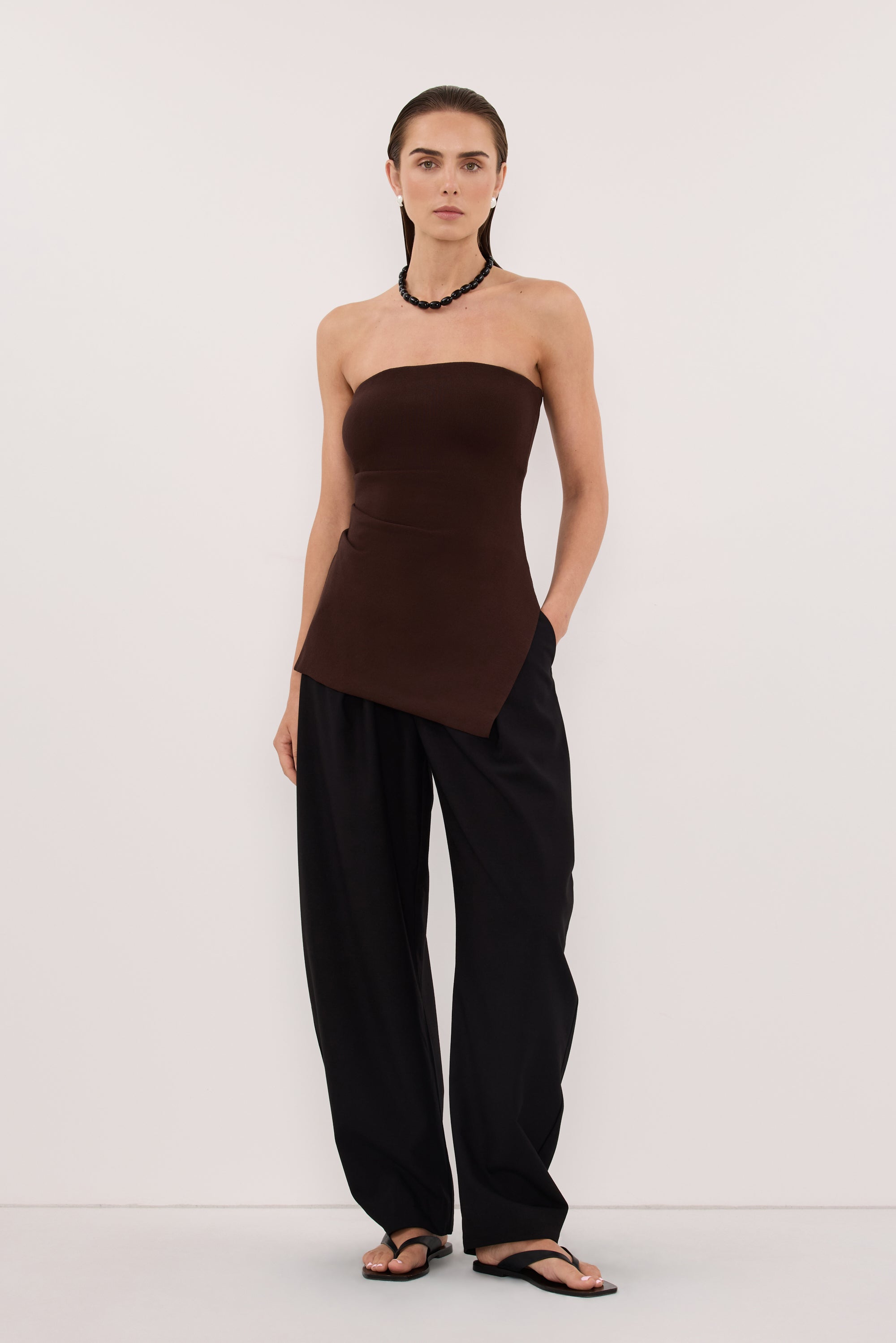 LUKE CHOC LONGLINE BANDEAU TOP