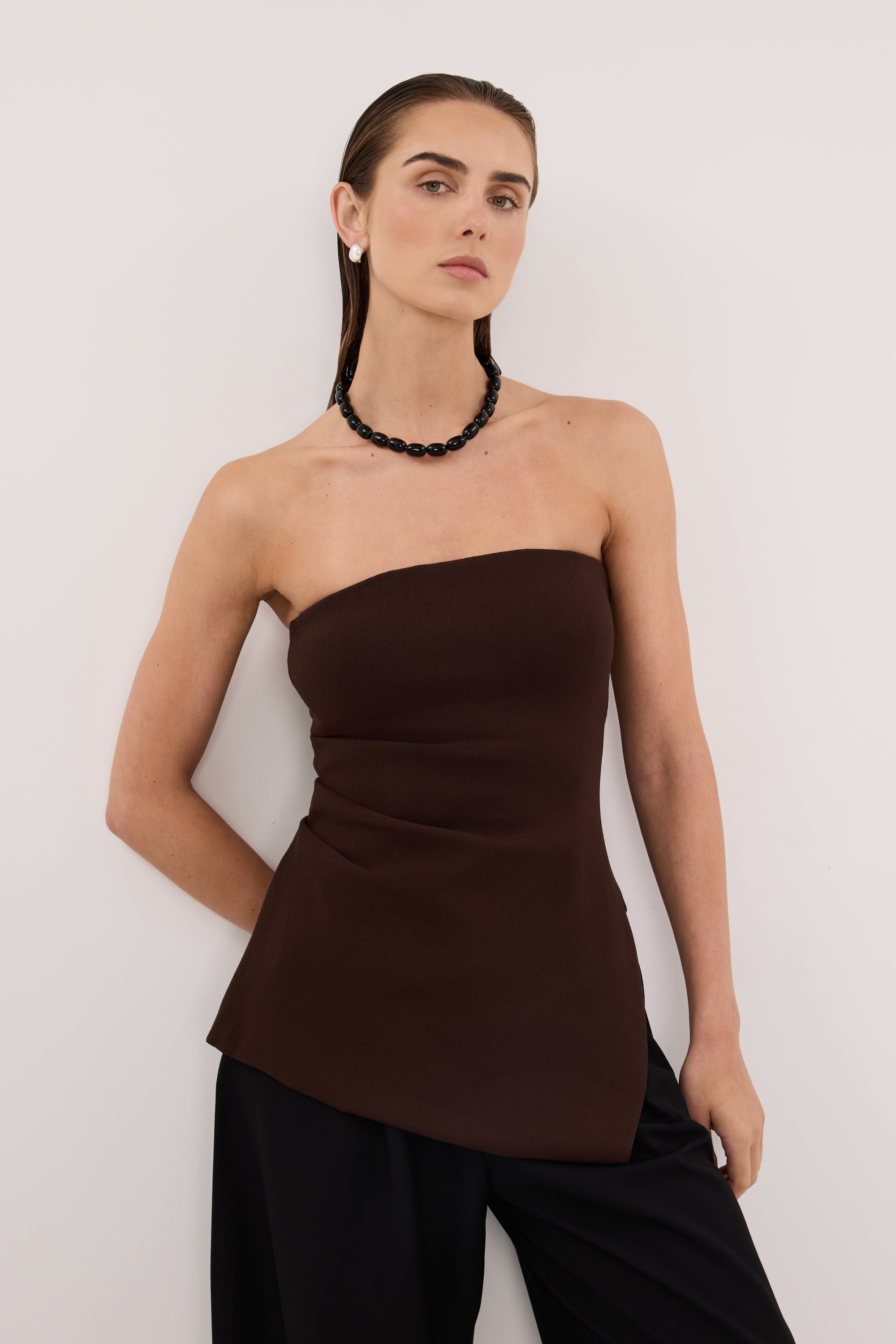 LUKE CHOC LONGLINE BANDEAU TOP