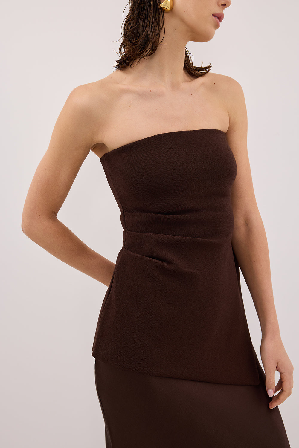 LUKE CHOC LONGLINE BANDEAU TOP