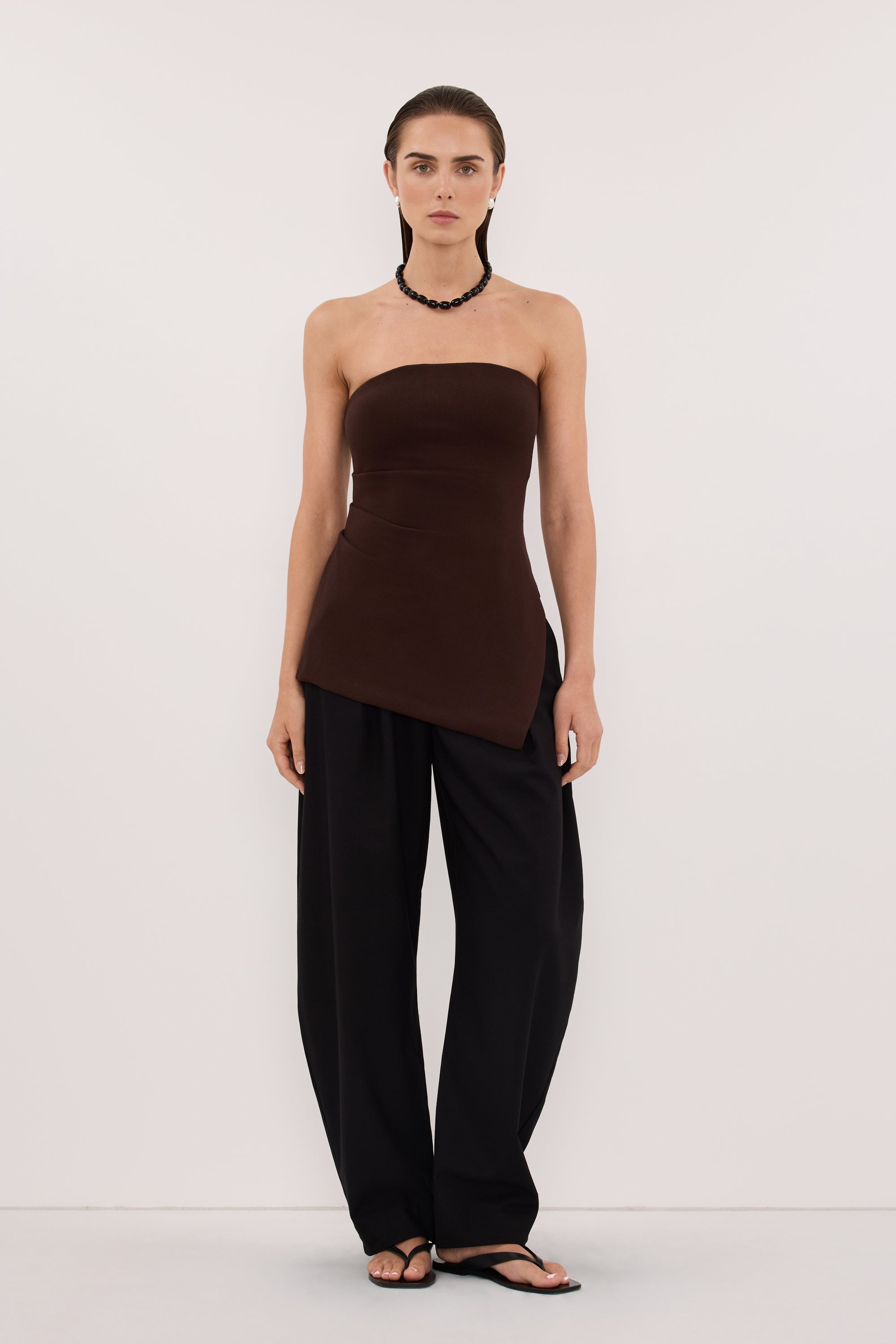 LUKE CHOC LONGLINE BANDEAU TOP