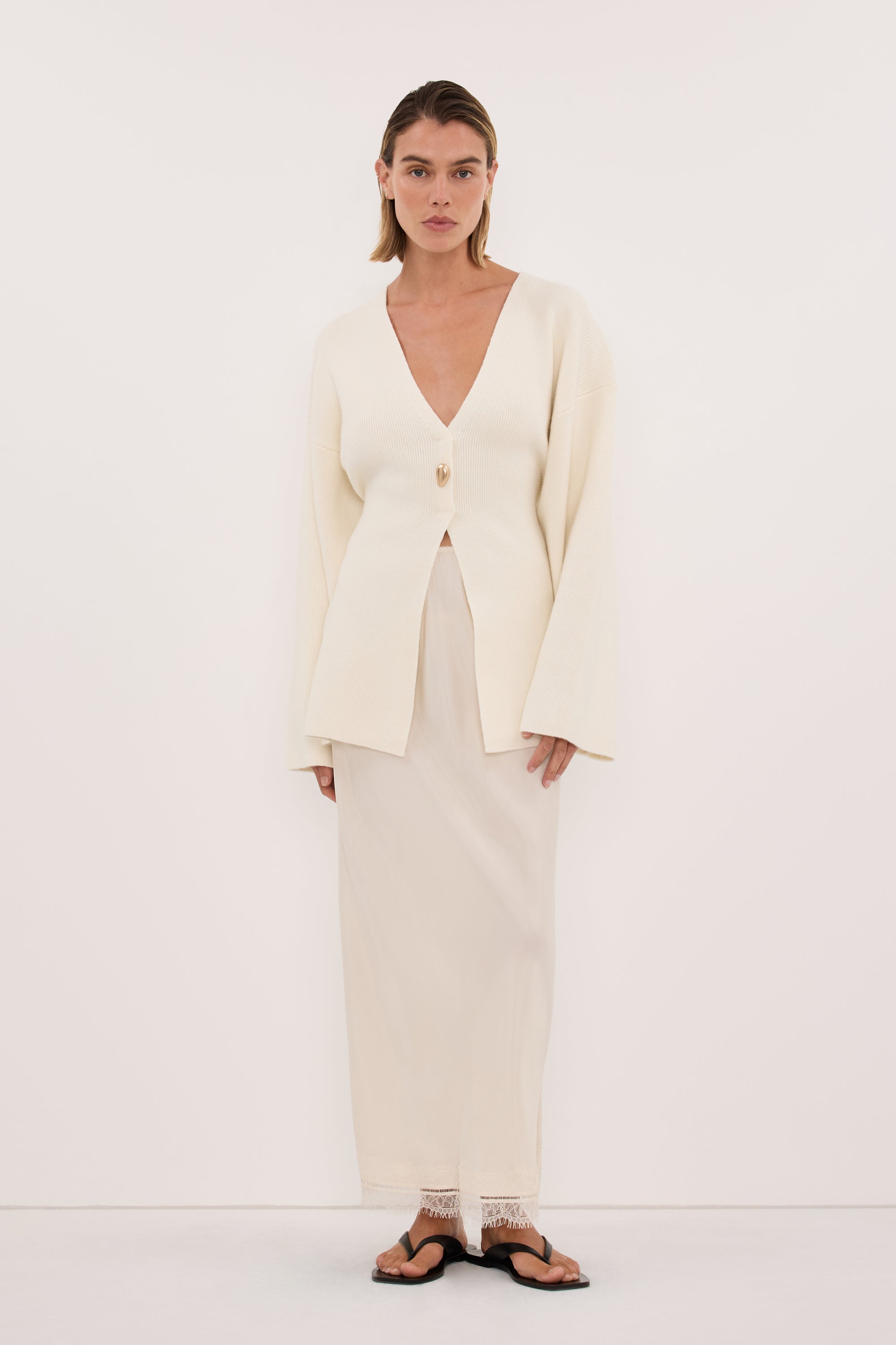 SCOUT CREAM LONG SLEEVE KNIT TOP