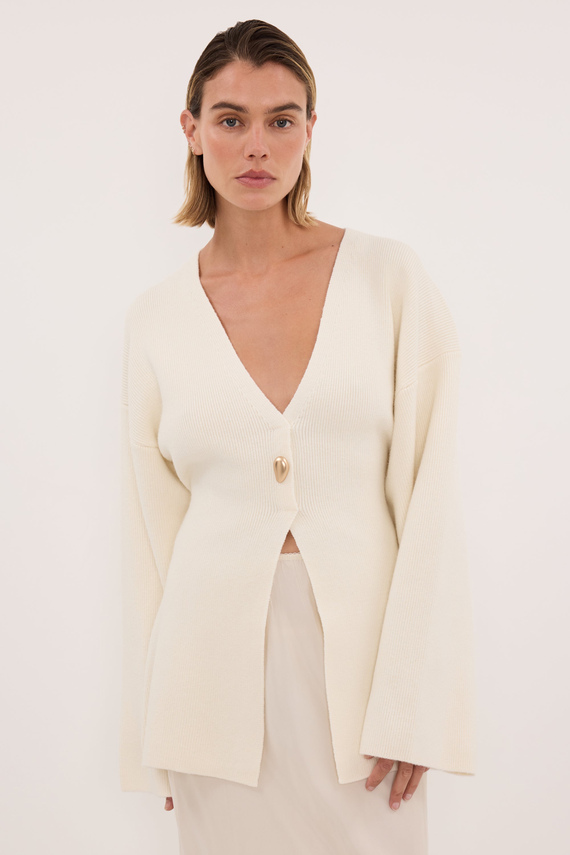 SCOUT CREAM LONG SLEEVE KNIT TOP