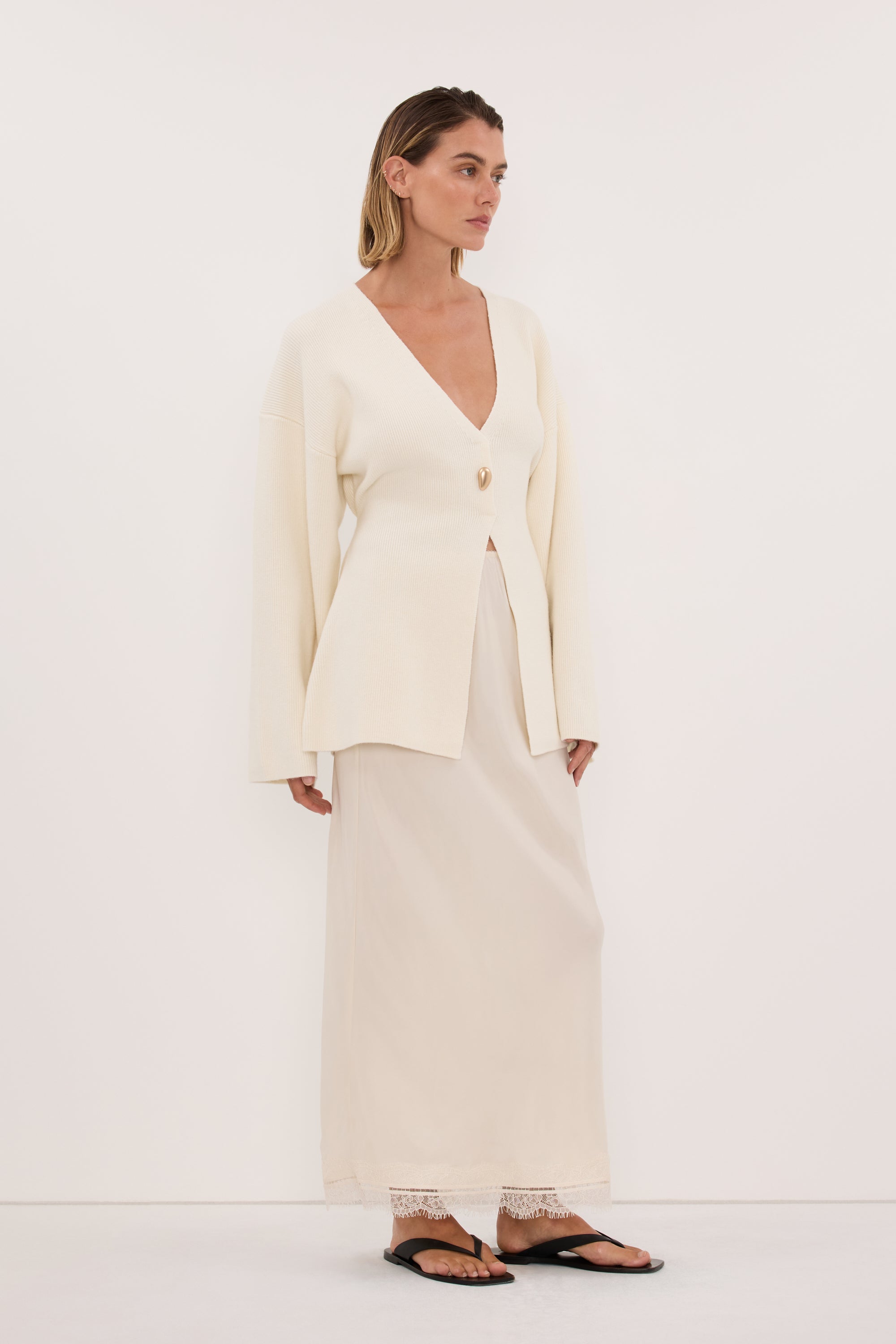 SCOUT CREAM LONG SLEEVE KNIT TOP