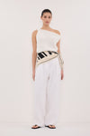 KARA OFF WHITE ASYM KNIT TOP