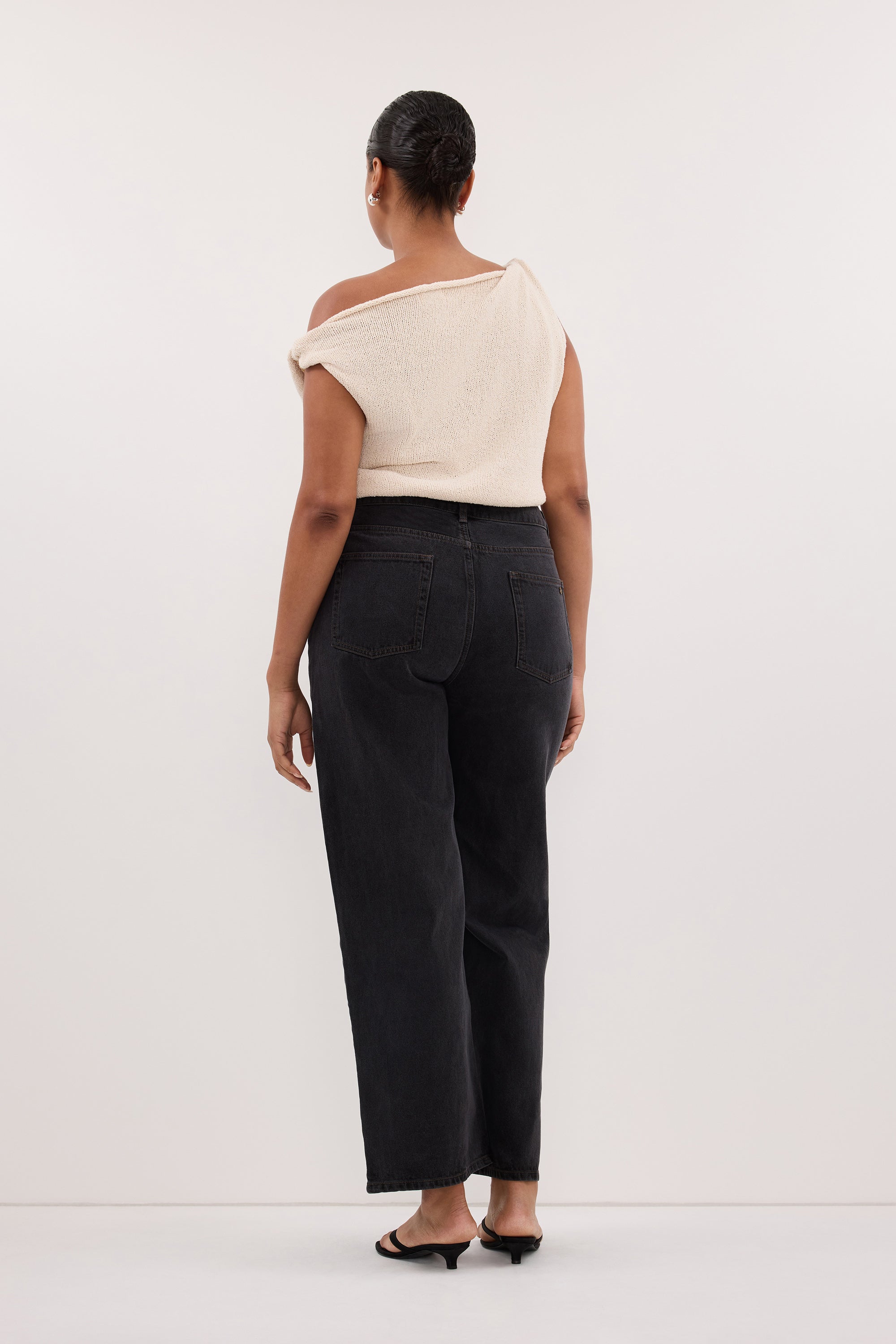 KARA SANDSTONE ASYM KNIT TOP