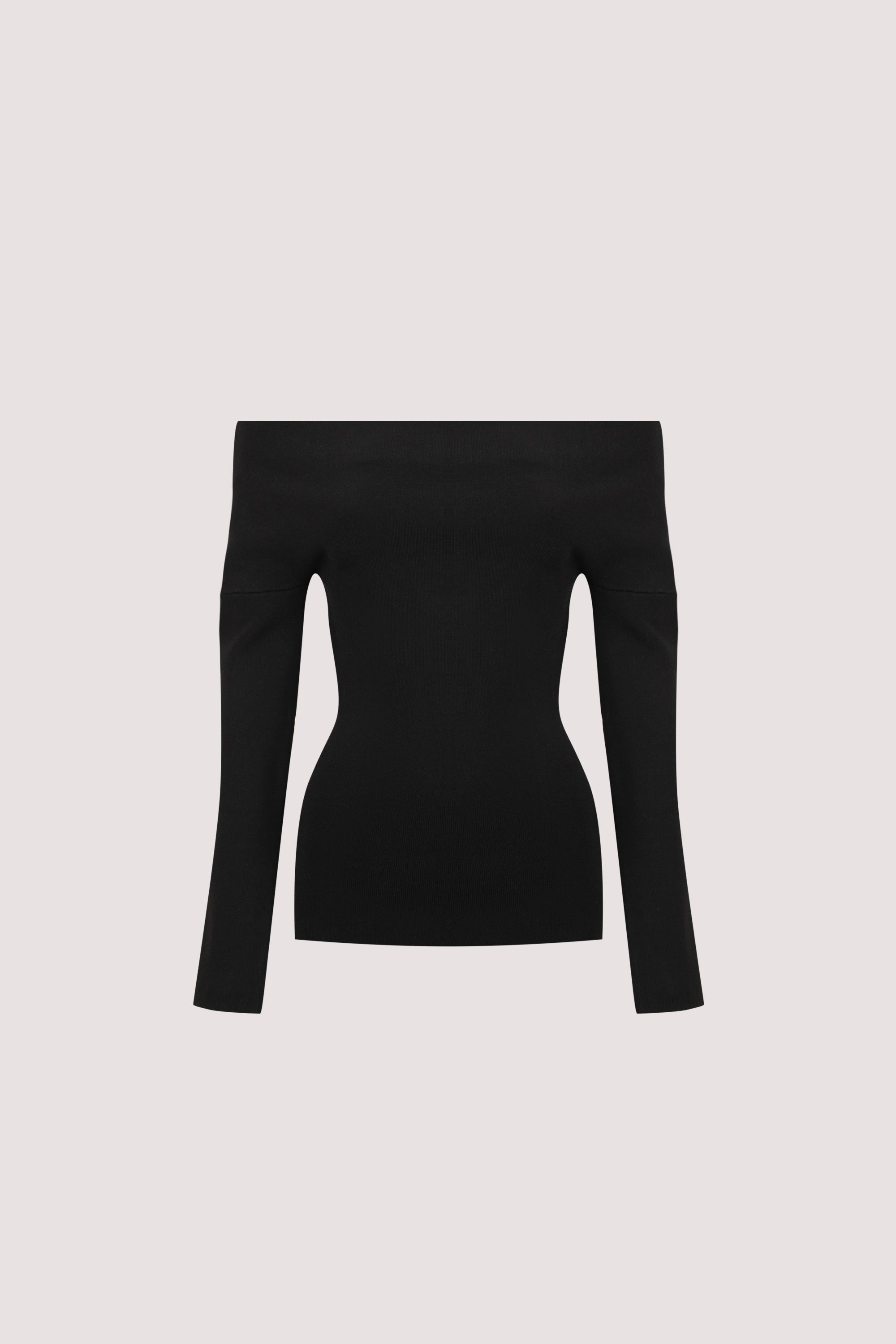 ASTRID BLACK LONG SLEEVE KNIT TOP