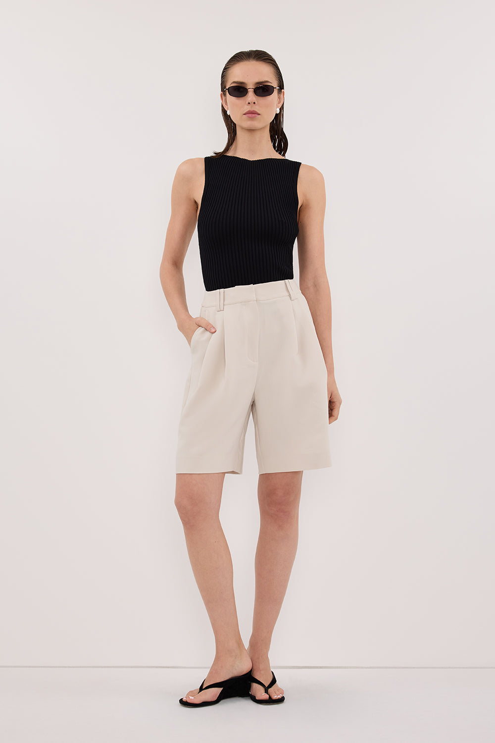 SIERRA BLACK KNIT TOP