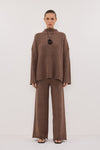 TUCSON MOCHA HIGH NECK KNIT JUMPER