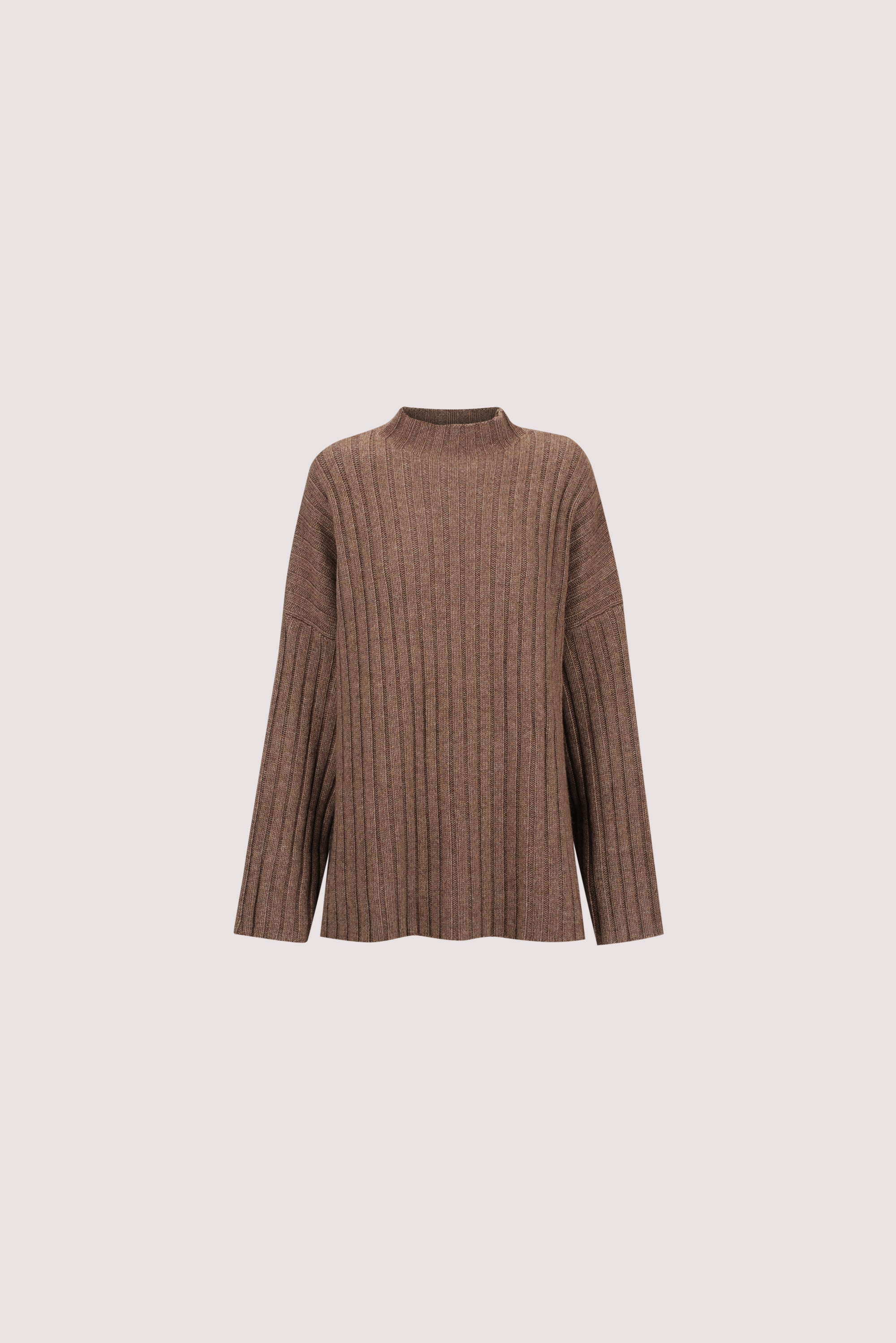 TUCSON MOCHA HIGH NECK KNIT JUMPER