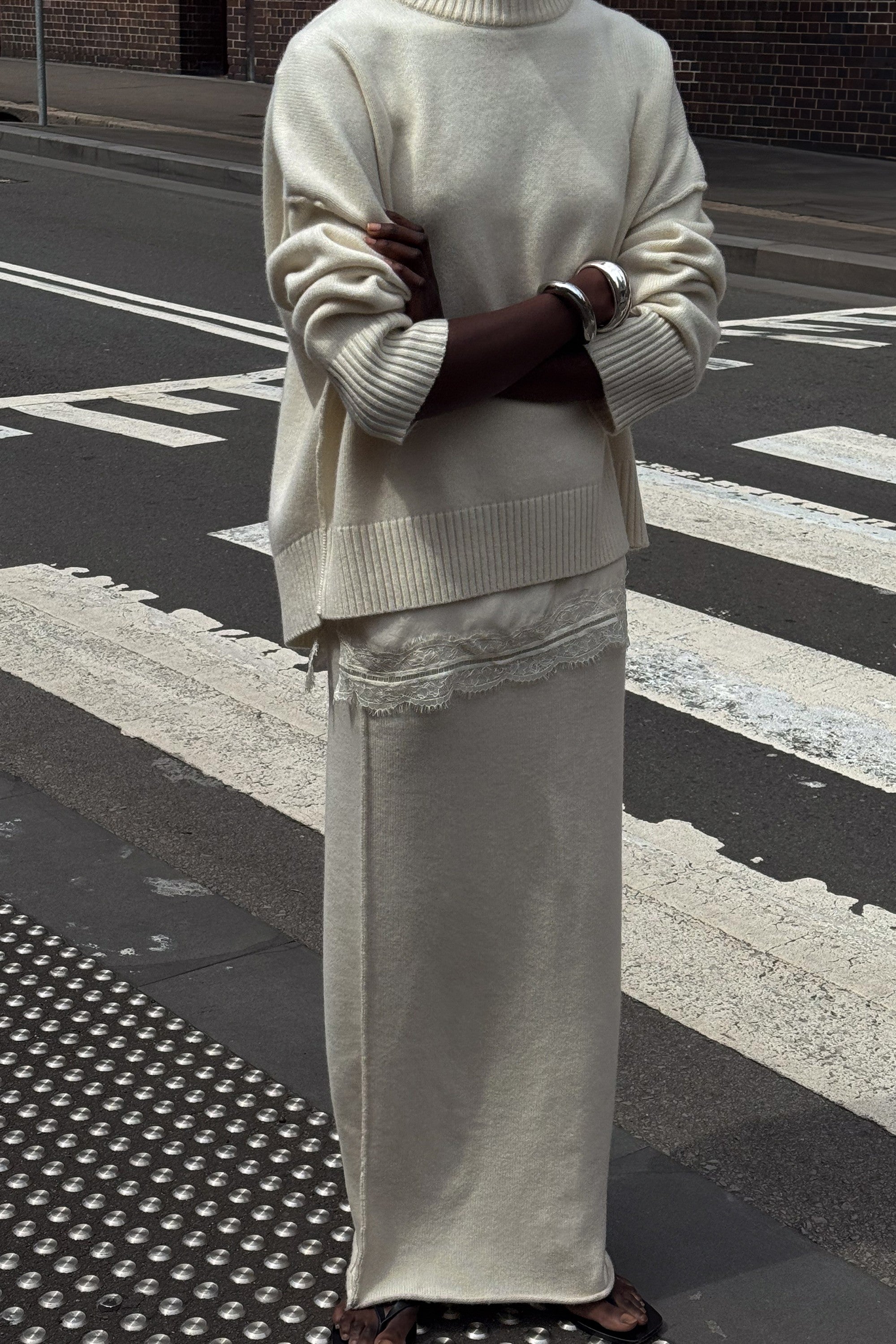 PAIGE CREAM WOOL KNIT JUMPER