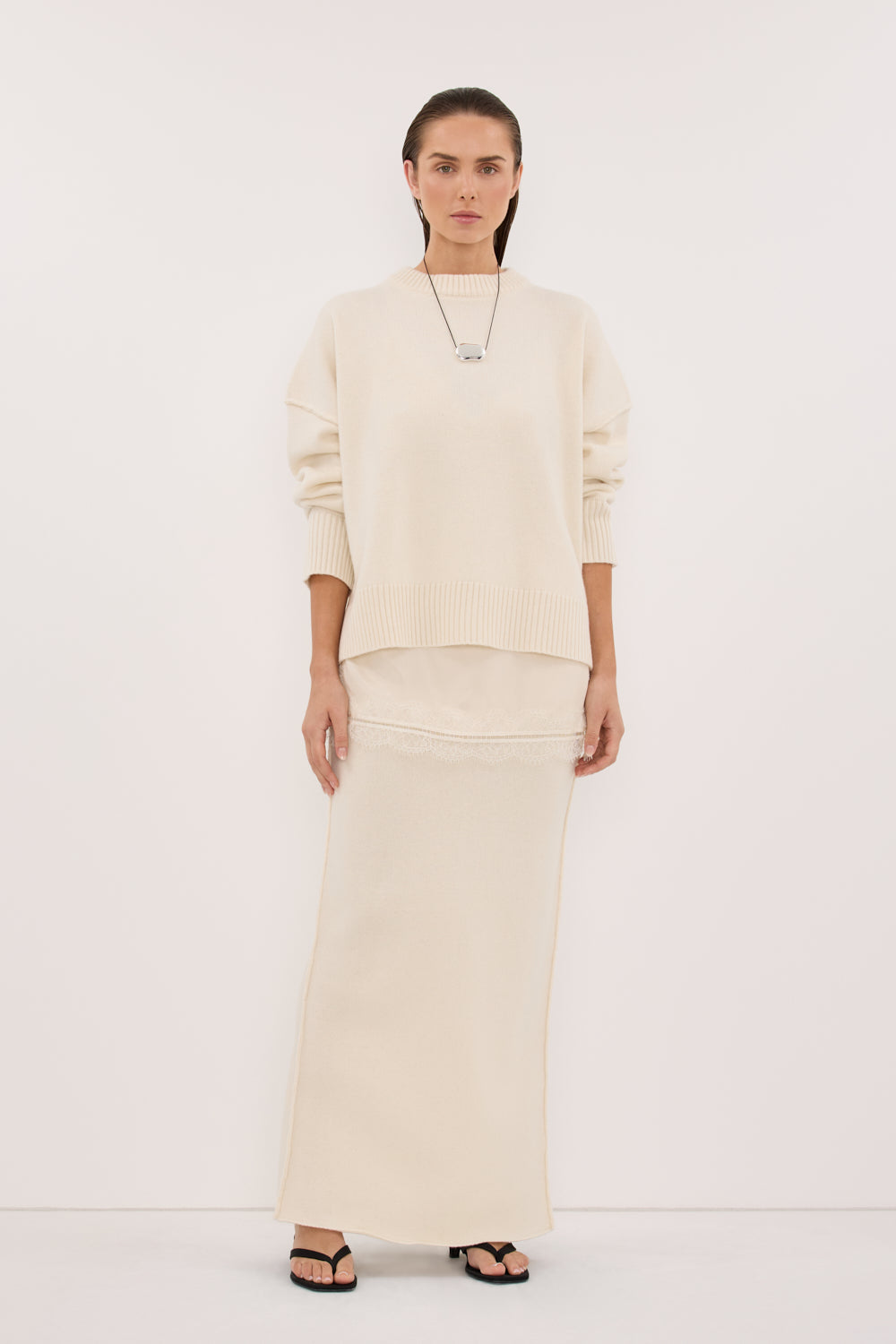 PAIGE CREAM WOOL KNIT JUMPER