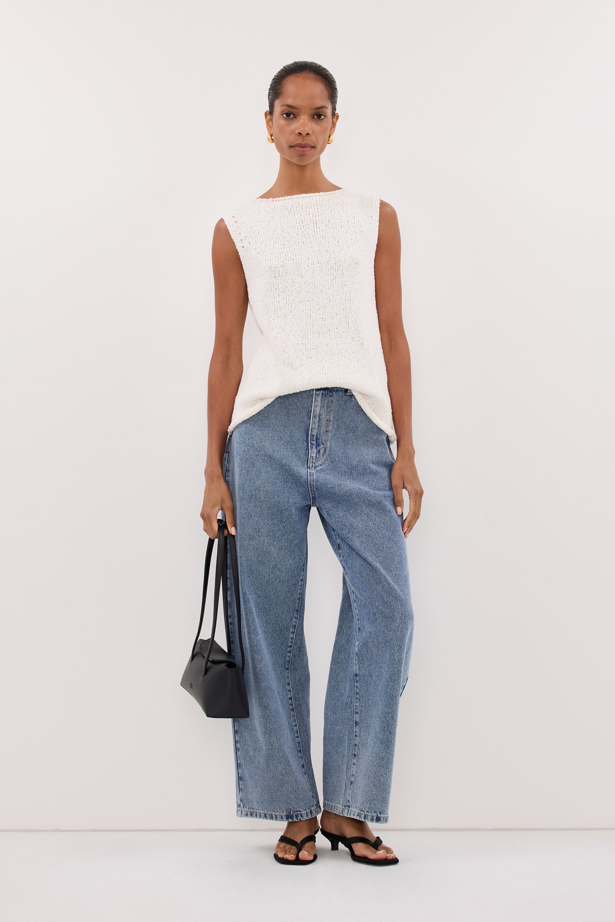 DINA OFF WHITE KNIT TOP – DISSH