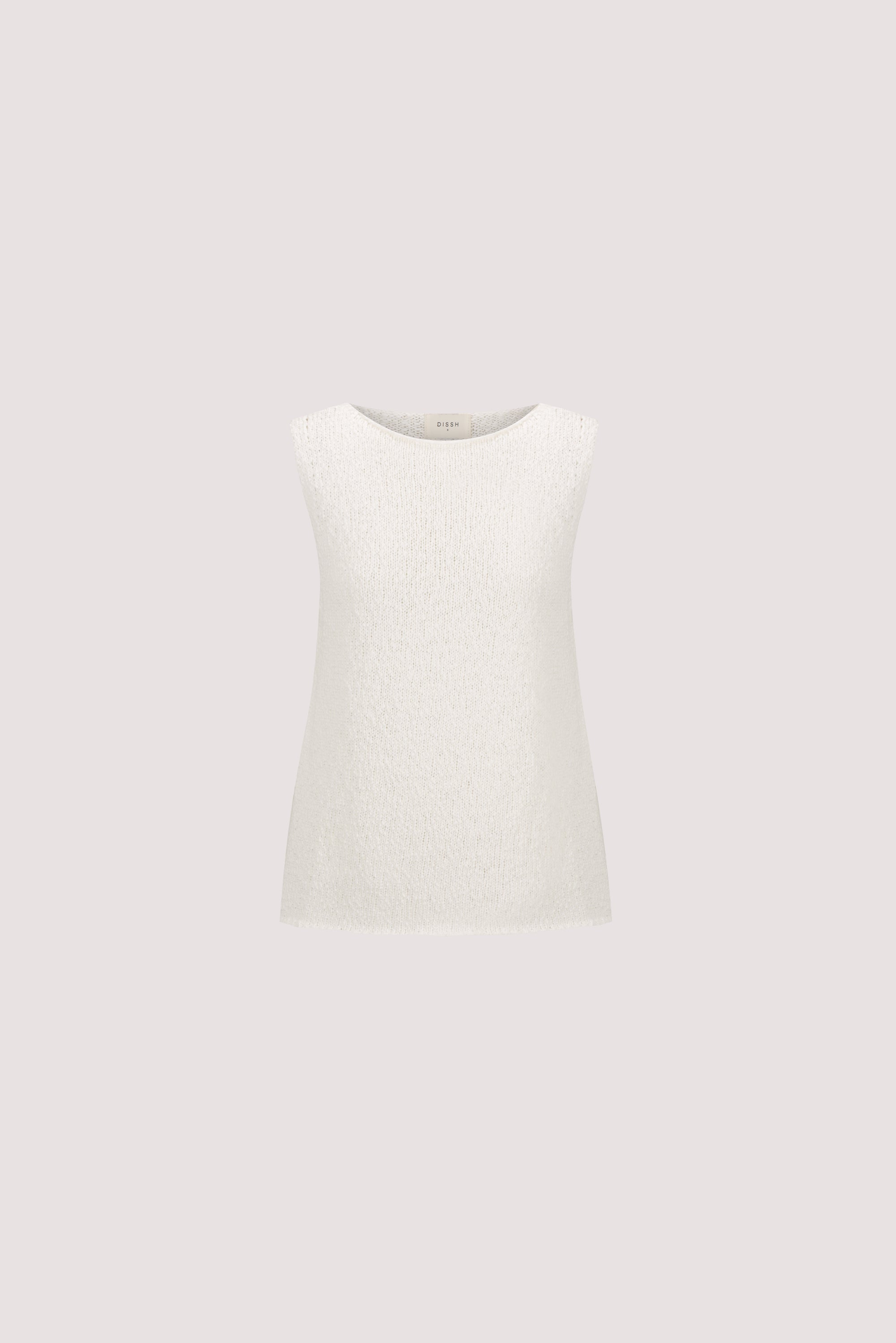 DINA OFF WHITE SLEEVELESS KNIT TOP